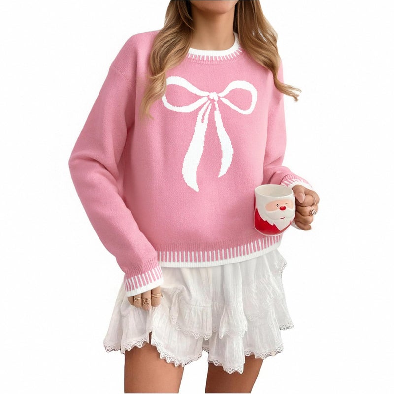 LUKYCILD Valentines Sweater Women Love Heart Sweatshirt Valentine Day Love Sweaters Cute Knitted Long Sleeve Pullover Tops - Image 1