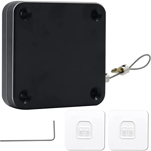 Delzon Automatic Door Closer with Tunnel Pull, Multifunctional Door Closer with Steel Drawstring for Bedroom, Bathroom, Study Room (Black) - Image 1