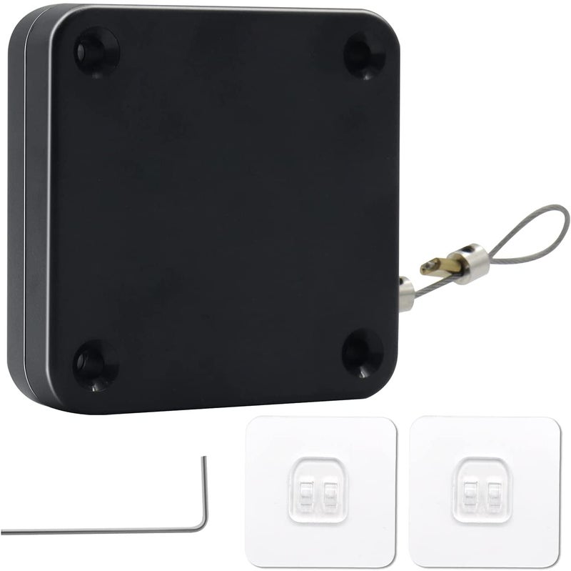 Delzon Automatic Door Closer with Tunnel Pull, Multifunctional Door Closer with Steel Drawstring for Bedroom, Bathroom, Study Room (Black) - Image 5