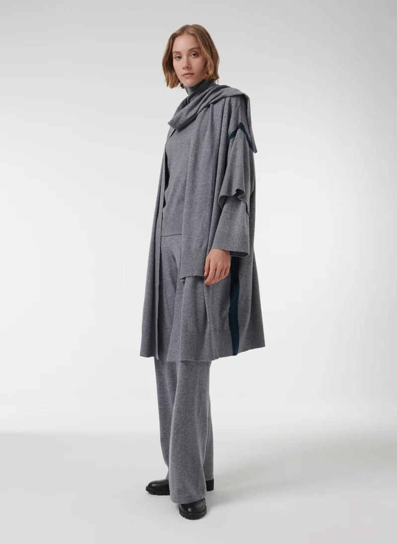 Scarf Detail Maxi Cardigan