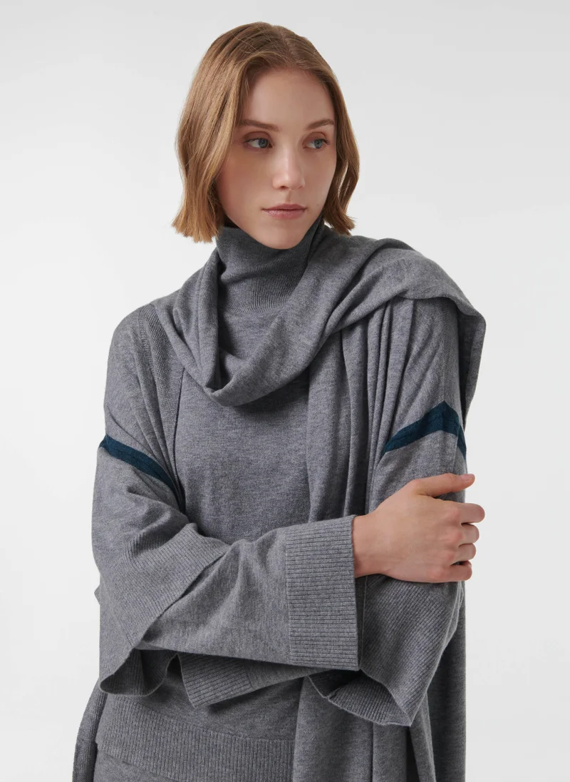 leem  Scarf Detail Maxi Cardigan for Women | Best Price UAE