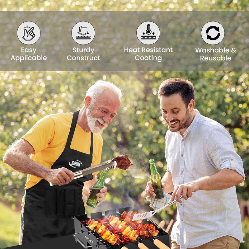 ORILEY Portable Charcoal Barbeque Grill | 3 Combo | 3 Sticks | 1 Glove | Standing Foldable BBQ Tools for Home Outdoor Camping Picnic Travel Cooking (Pack of 1, Black) - Image 5