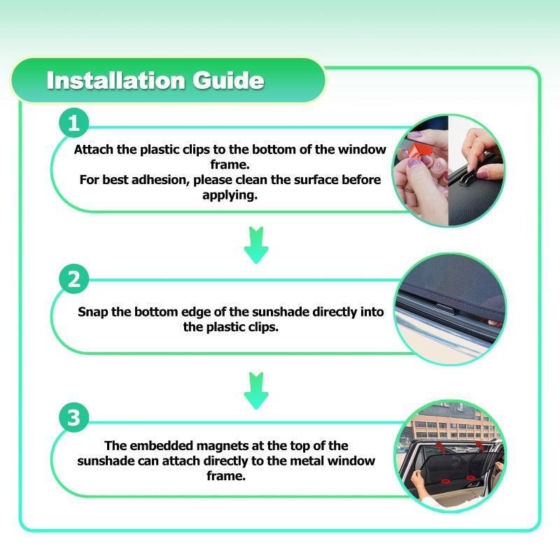 KOCZIL Car Window Shades for 2011-2023 4Runner - Rear Side Window Sun Shade for Baby, Breathable Mesh Car Privacy Window Covers, UV Protection & Heat Insulation for Road Trips Napping Camping (2 PCS) - Image 5