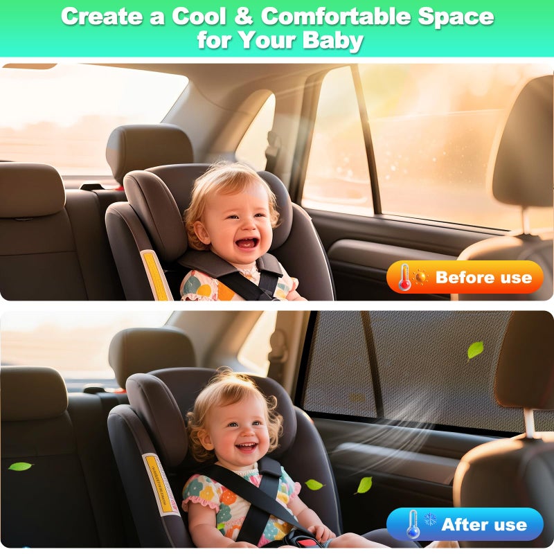 KOCZIL Car Window Shades for 2011-2023 4Runner - Rear Side Window Sun Shade for Baby, Breathable Mesh Car Privacy Window Covers, UV Protection & Heat Insulation for Road Trips Napping Camping (2 PCS) - Image 3