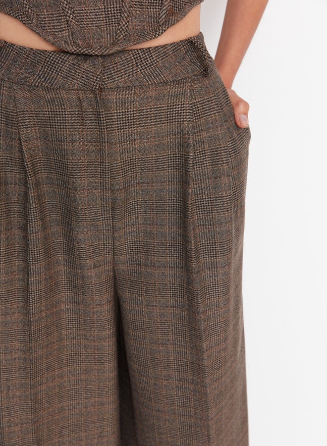 trendyol Brown Wide Leg Woven Trousers - Image 3