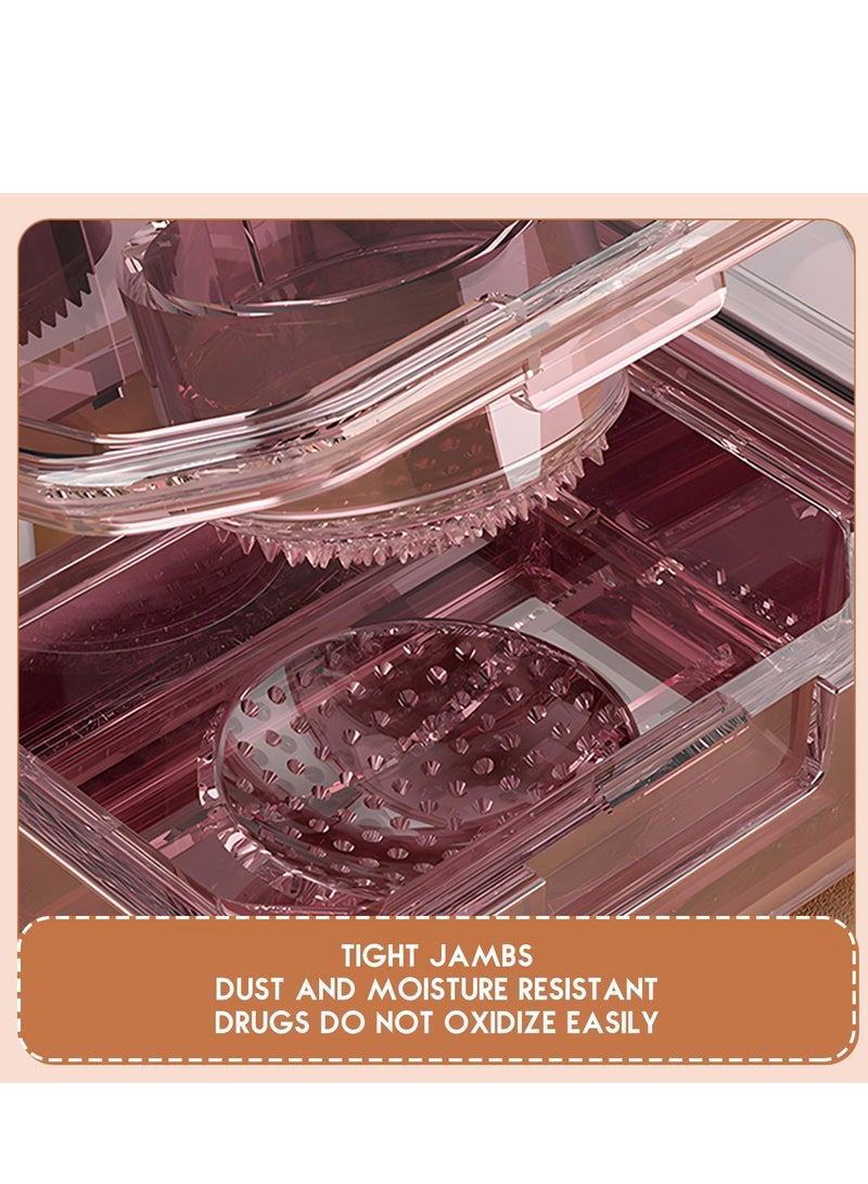 SYOSI Daily Pill Organizer, 3 in 1 Pill Divider, Pill Cutter, Pill Splitter, Pill Crusher, Travel Purse Pill Box Container, Combined Pill Case to Hold Vitamins, Cod Liver Oil - Image 5