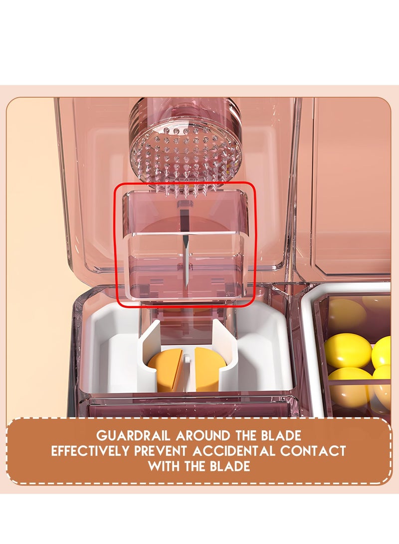 SYOSI Daily Pill Organizer, 3 in 1 Pill Divider, Pill Cutter, Pill Splitter, Pill Crusher, Travel Purse Pill Box Container, Combined Pill Case to Hold Vitamins, Cod Liver Oil - Image 2