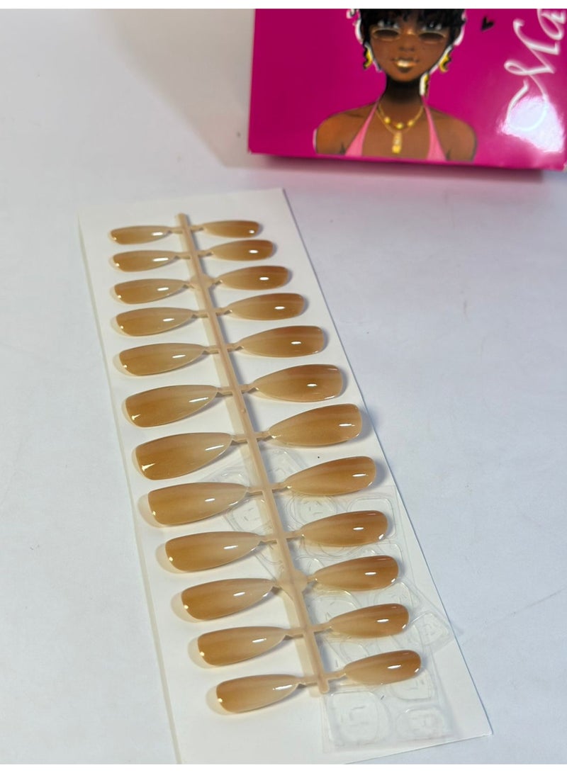 أطراف أظافر احترافية - عبوة واحدة تحتوي على 24 قطعة من وصلات الأظافر الصناعية - ديكورات فنية أنيقة للأظافر للاستخدام في المنزل أو الصالون - Image 4