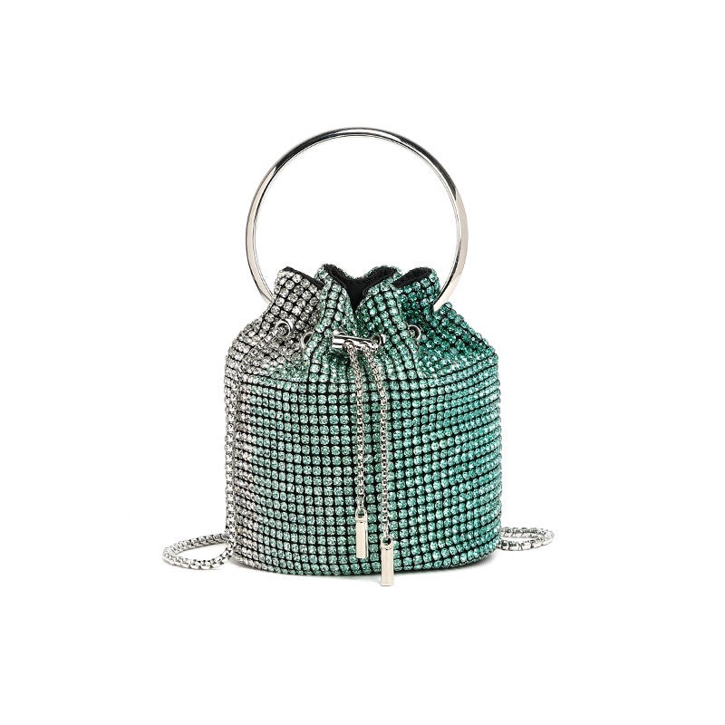 Selling Evening Bag With Rhinestones, 2026 Spring New Fashion Chain Diamond-Encrusted Shoulder Crossbody Bucket Bag - Image 1