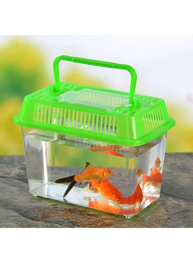 فركولور حوض سمك سلحفاة بلاستيكي، حوض سمك أليف، حوض سمك صغير، حوض سمك ذهبي بلاستيكي، موطن، قفص زواحف أكريليك، أحواض زجاجية لزيت الزواحف، حوض سمك محمول، صندوق تغذية منزلي - Image 2