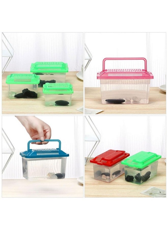 فركولور حوض سمك سلحفاة بلاستيكي، حوض سمك أليف، حوض سمك صغير، حوض سمك ذهبي بلاستيكي، موطن، قفص زواحف أكريليك، أحواض زجاجية لزيت الزواحف، حوض سمك محمول، صندوق تغذية منزلي - Image 4