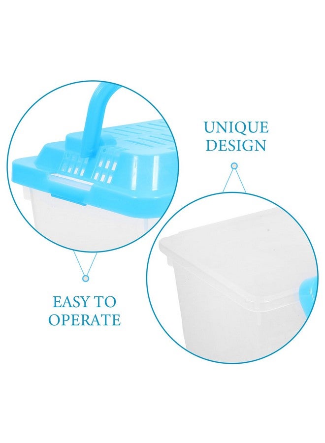 فركولور حوض سمك سلحفاة بلاستيكي، حوض سمك أليف، حوض سمك صغير، حوض سمك ذهبي بلاستيكي، موطن، قفص زواحف أكريليك، أحواض زجاجية لزيت الزواحف، حوض سمك محمول، صندوق تغذية منزلي - Image 5