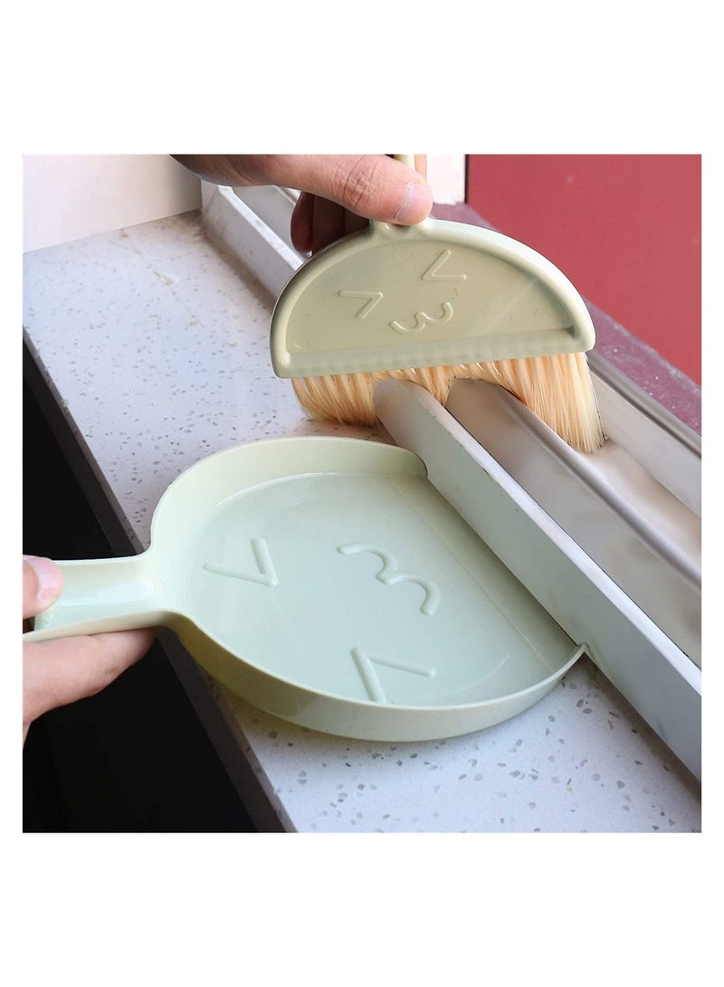 Versatile Compact Green Dustpan and Brush Set - Perfect Mini Broom for Effortless Cleaning at Home, Office, Car, Desktop, Drawer, and Keyboard  - Image 2