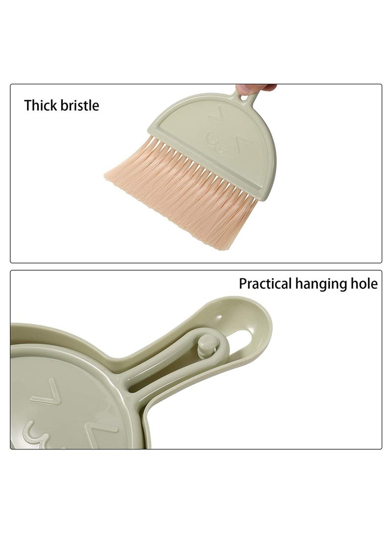 Versatile Compact Green Dustpan and Brush Set - Perfect Mini Broom for Effortless Cleaning at Home, Office, Car, Desktop, Drawer, and Keyboard  - Image 3