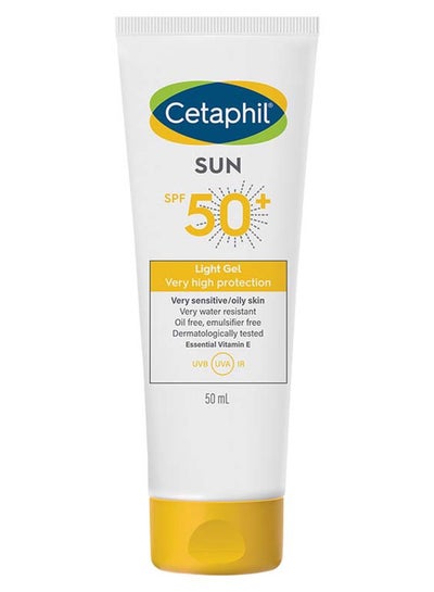 Cetaphil Sun Spf 50+ Light Gel, Moisturizer Sunscreen Face And Body For Men And Women, Sensitive Skin, Very High Protection And Very Water Resistent, Unscented