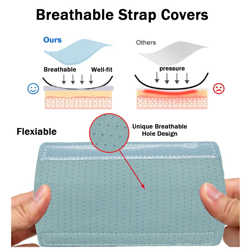 NATAKU Innovative CPAP' Strap Covers - 8 Packs Cooling and Soft Headgear Strap Cushions,Universal Pressure Relief Mask Face Cusion Pads for a Better Sleep - Image 3