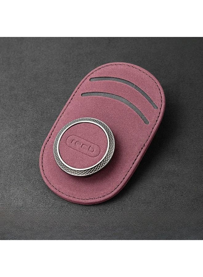 Red Faux Leather Car Sun Visor Glasses Clip with Card Holder Auto Interior Accessories - Image 5