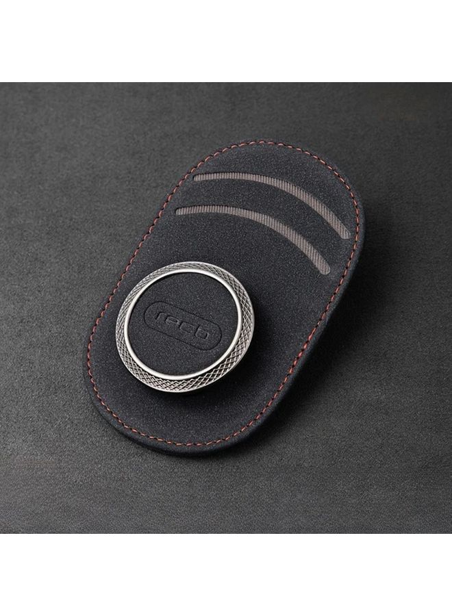 Red Faux Leather Car Sun Visor Glasses Clip with Card Holder Auto Interior Accessories - Image 4