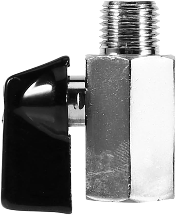 صمام كرة نحاسي 1/4 بوصة مع وصلة ملولبة ذكر وأنثى للهواء والغاز والسائل والبخار - Image 1