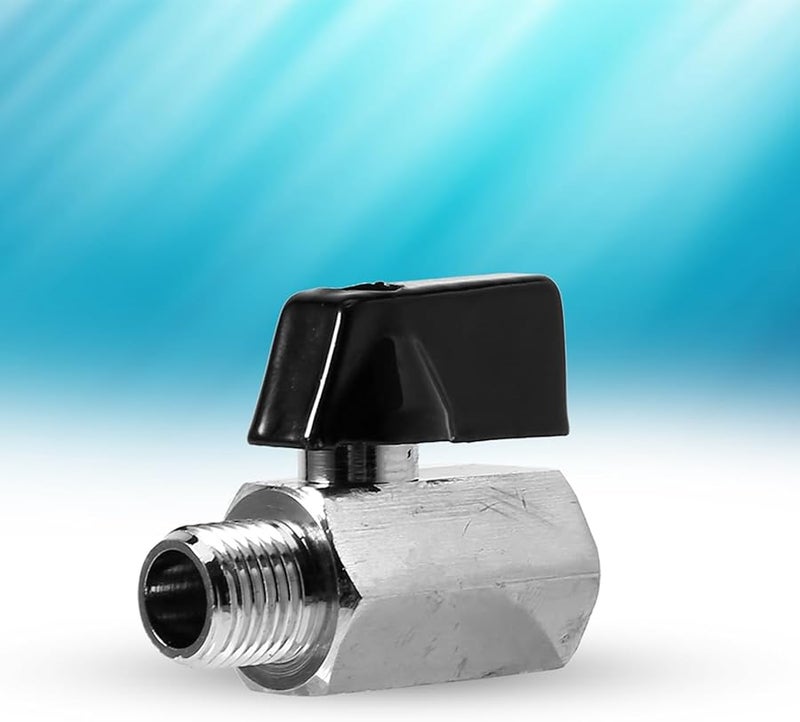 صمام كرة نحاسي 1/4 بوصة مع وصلة ملولبة ذكر وأنثى للهواء والغاز والسائل والبخار - Image 3