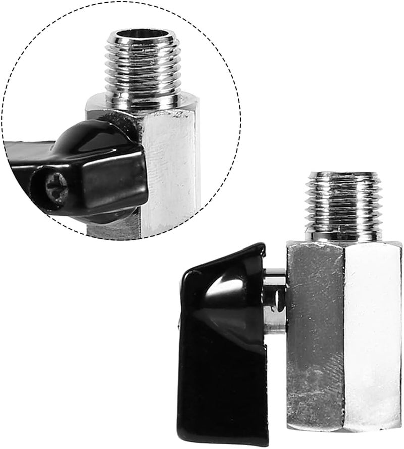 صمام كرة نحاسي 1/4 بوصة مع وصلة ملولبة ذكر وأنثى للهواء والغاز والسائل والبخار - Image 4