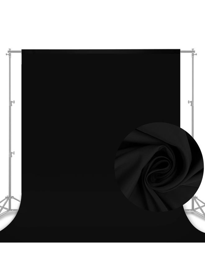 Aimosen 10x8 FT Black Backdrop Background for Photography, Chromakey High Density Polyester Fabric Black Photo Backdrop Curtain Screen Collapsible Seamless for Shoot Portraits Party Video Studio - Image 1