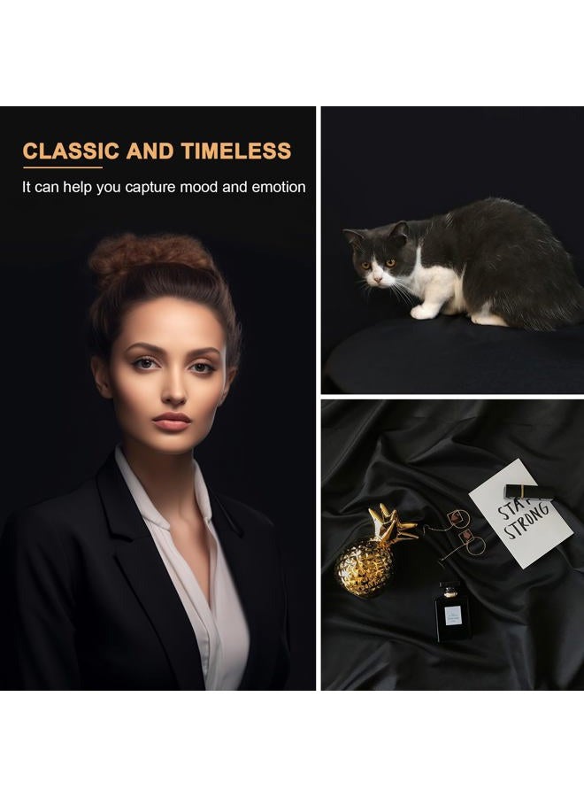 Aimosen 10x8 FT Black Backdrop Background for Photography, Chromakey High Density Polyester Fabric Black Photo Backdrop Curtain Screen Collapsible Seamless for Shoot Portraits Party Video Studio - Image 4