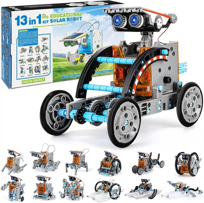 13-in-1 Electric Robot Kit, DIY Solar Power Building Kit, Educational STEM Science Toy, Robotic Set Toys Gift for Boys Girls 8-12 Years Old (13in1) - Image 1