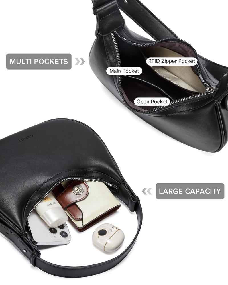 CHOLISS Shoulder Bag for Women RFID Vegan Leather Crescent Hobo Bag Clutch Underarm Purse Top-Handle Travel Handbags - Image 4