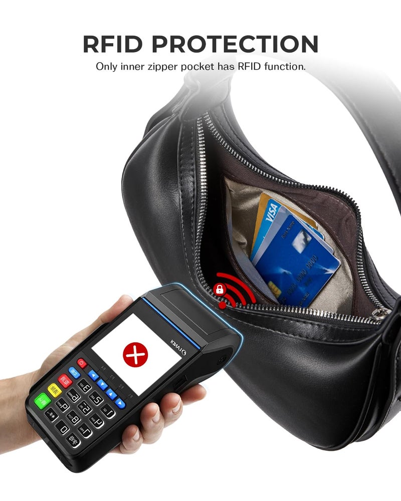 CHOLISS Shoulder Bag for Women RFID Vegan Leather Crescent Hobo Bag Clutch Underarm Purse Top-Handle Travel Handbags - Image 3