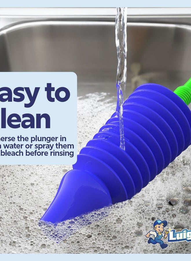 Luigi's The World's Best Toilet Plunger | The Big, Blue & Green Unblocking Machine | Heavy Duty Unblocker with Unique Bellows Design | Clears & Unblocks All Toilets - Image 5