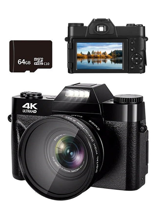 Generic Compact 4K Digital Camera Video Camcord 75MP 3Inch IPS Screen Auto Focus 16X Zoom with 64G Memory Card  - Image 1