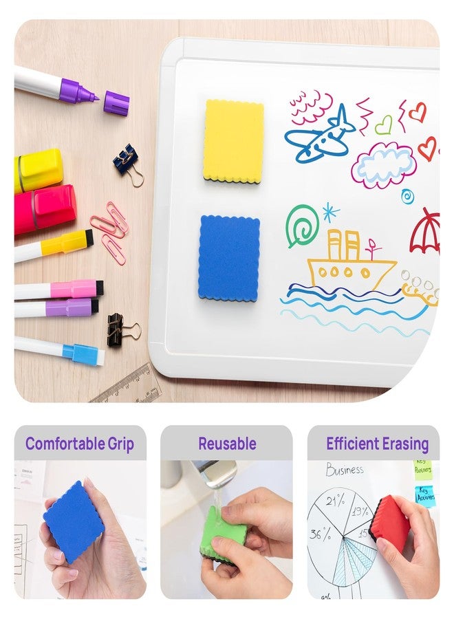 JEFURE 24 Pcs Mini Dry Erase Erasers, Magnetic Whiteboard Eraser, Magnetic Erasers for Dry Erase Board, Dry Marker Eraser, White Board Dry Erase for Whiteboard, Teacher, Home and Office (4 Color) - Image 4