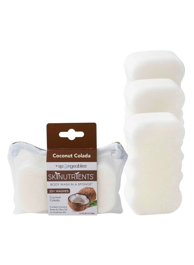 Spongeables Body Wash in a 20+ Wash Sponge, Coconut Colada, 3 Count - Image 1