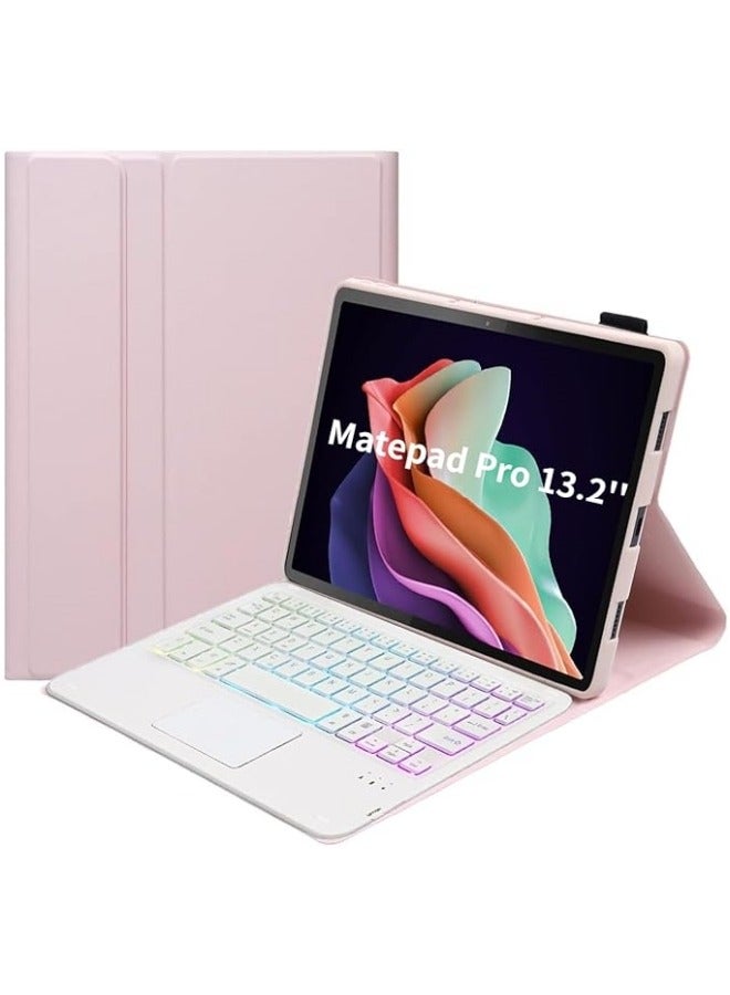 Touchpad Keyboard Case Compatible with Huawei MatePad Pro 13.2inch 2023, Magnetic Removable Wireless Colorful Backlit Cover - Image 1