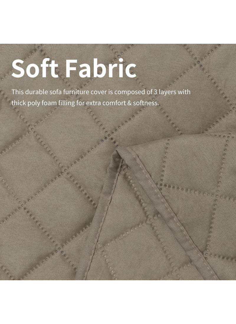 ISSUNTEX - ISSUNTEX Sectional Couch Covers for Dogs, Reversible L Shaped Sofa Cover, Water Resistant Chaise Lounge Cover Furinture Protector for Kids Pets (Small, Beige/Beige ) - Image 1