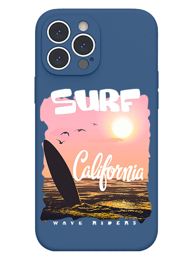 Theodor Protective Slim Fit Case Liquid Silicone Cover with Full Body Protection Anti-Scratch Shockproof Case For iPhone 13 Pro Blue  - surf copy - Image 1