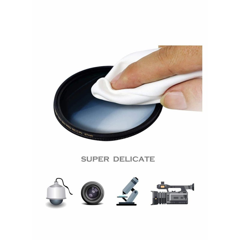 SOLARAE 20 Pack Gray Black Microfiber Cleaning Cloths - 15 x 18 cm Microfiber Glasses Cloth Great for Cleaning Eyeglasses, Cell Phones, Screens, Lenses, Glasses, Screens and All Delicate Surface - Image 3