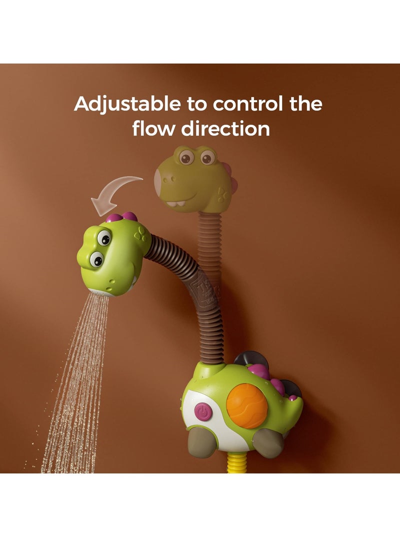 SYOSI - Baby Bath Toy with Shower Head and 3 Wind Up Toys, Dinosaur Water Spray Squirt Shower Faucet and Bathtub Water Pump, Summer Essentials for Toddlers, Infants, and Kids - Image 1