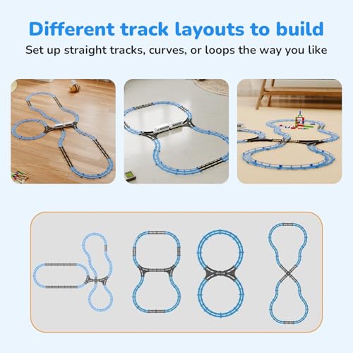 Lifelong Vande Bharat Toy Train 43 Pcs Track Set for Kids, Electric Toy Train Set, 2 AAA Battery Toy Train, Lights & Sounds, Multi-Layout Train Track Toy Train Set for Kids 1-8 Yrs (LLCRCT02) - Image 3