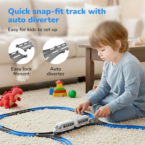 Lifelong Vande Bharat Toy Train 43 Pcs Track Set for Kids, Electric Toy Train Set, 2 AAA Battery Toy Train, Lights & Sounds, Multi-Layout Train Track Toy Train Set for Kids 1-8 Yrs (LLCRCT02) - Image 2