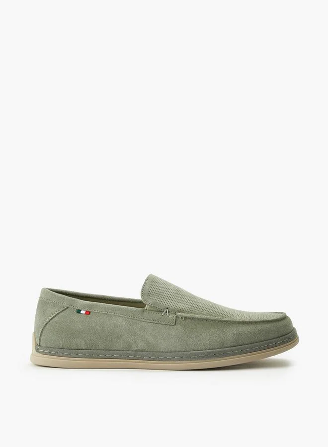 Renzo Ruganni GREEN Men Textured Slip-On Loafers for Men | Best Price UAE