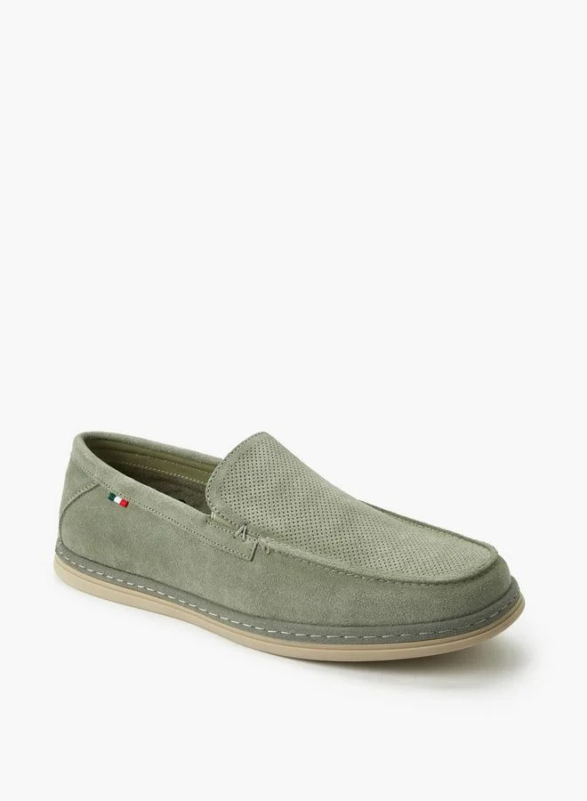 Renzo Ruganni GREEN Men Textured Slip-On Loafers for Men | Best Price UAE