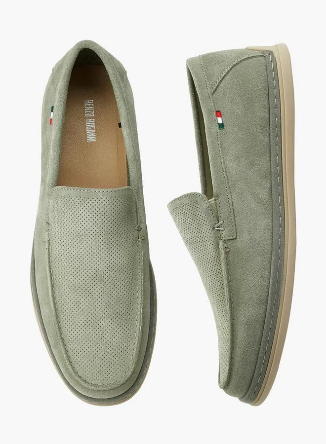 Men Textured Slip-On Loafers