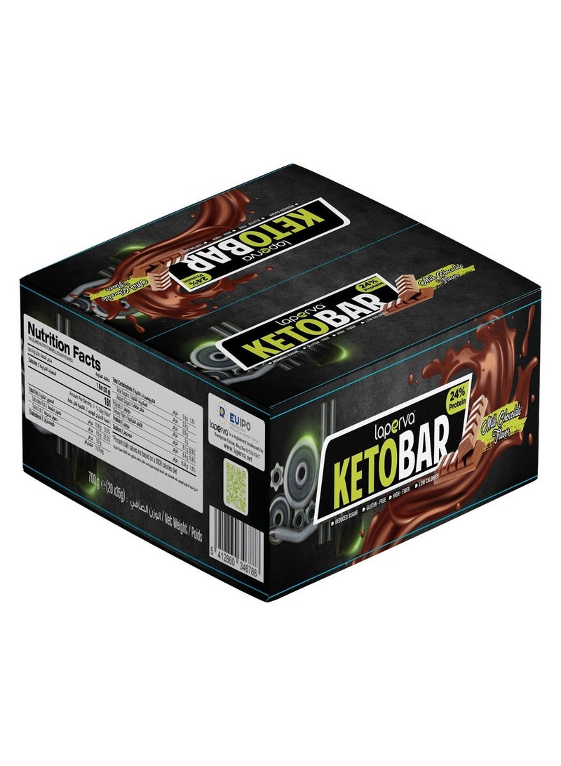 Laperva Keto Bar White Chocolate and Blueberry Low Carb, High Fiber, Vegetarian, Gluten-Free, No Added Sugar, Trans Fat Free, and Keto Friendly (Box of 20 Bars) - Image 1
