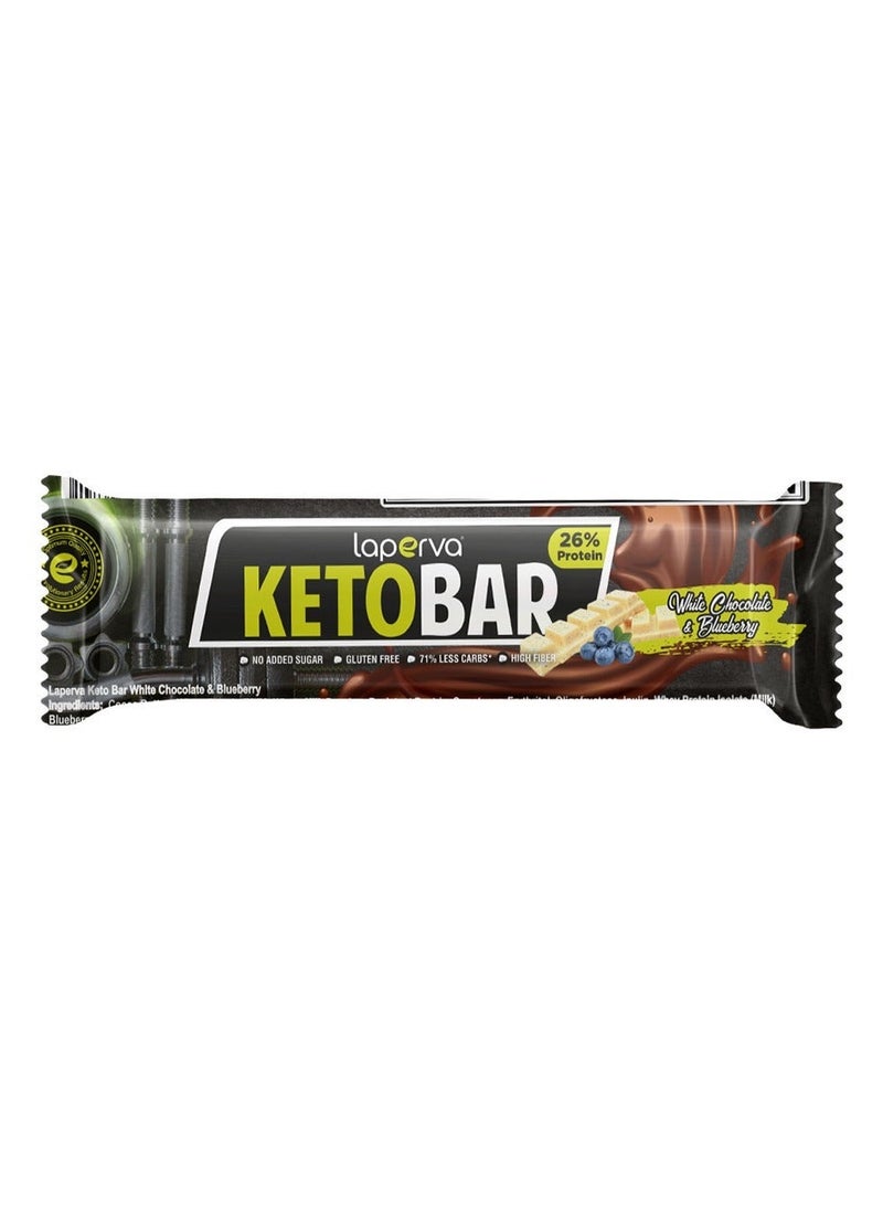 Laperva Keto Bar White Chocolate and Blueberry Low Carb, High Fiber, Vegetarian, Gluten-Free, No Added Sugar, Trans Fat Free, and Keto Friendly (Box of 20 Bars) - Image 2