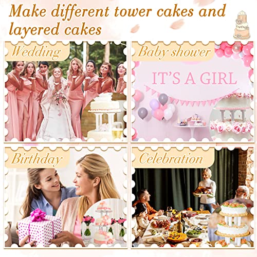 Suclain 27-Piece Cake Tier Stacking Kit - Includes 12 Roman Columns (3 Sizes), 6 Cake Boards (12/16/20cm), and 9 Dowel Rods for Wedding and Tiered Cakes - Image 5