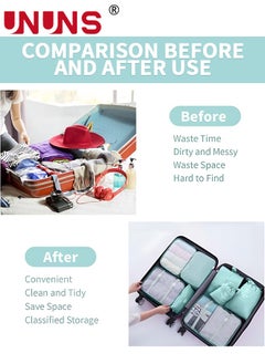 UNUNS Travel Organizer Bags Set,9-Piece Packing Cubes Set With Foldable Toiletry Bag,Portable Travel Packing Pouches For Man And Women Travel  - Image 2