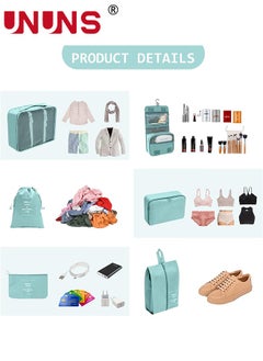 UNUNS Travel Organizer Bags Set,9-Piece Packing Cubes Set With Foldable Toiletry Bag,Portable Travel Packing Pouches For Man And Women Travel  - Image 4