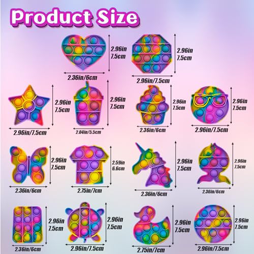 hunbath 14 Pack Pop Fidget Sensory Toys Party Favors for Kids 48 812 Year Boys Girls Mini Fidget Toy Bulk Bubbles Popper for Easter Basket Stuffers Stress Toy for Birthday Party Favors Toddler Toys - Image 5